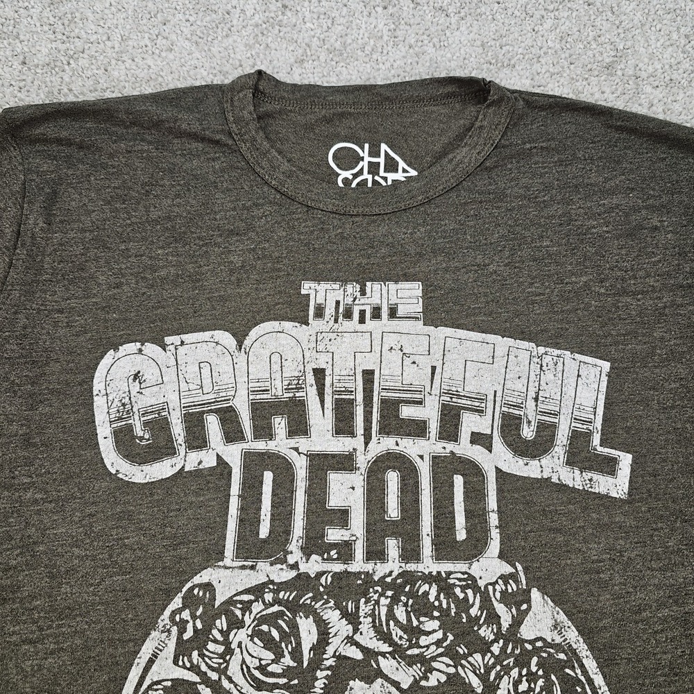 Chaser Grateful Dead Skulls & Rose Size 2XL Green Band T-Shirt Tee Men's Retro